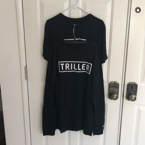 Thriller Set of 2. One Cotton Sweatshirt and One Cotton Blend Tee